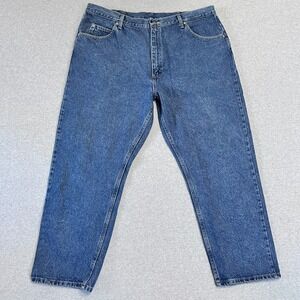 Wrangler Jeans Mens 42X30 Blue Relaxed Straight Medium Wash Workwear Denim